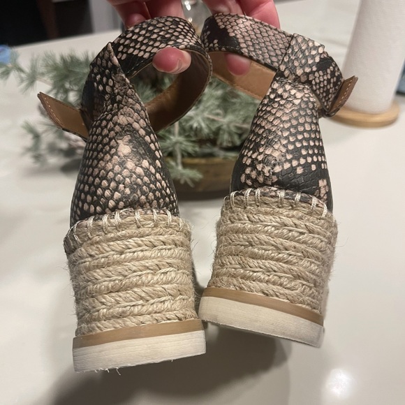 Women’s Jean Snake Print Espadrille Wedges - Picture 6 of 6